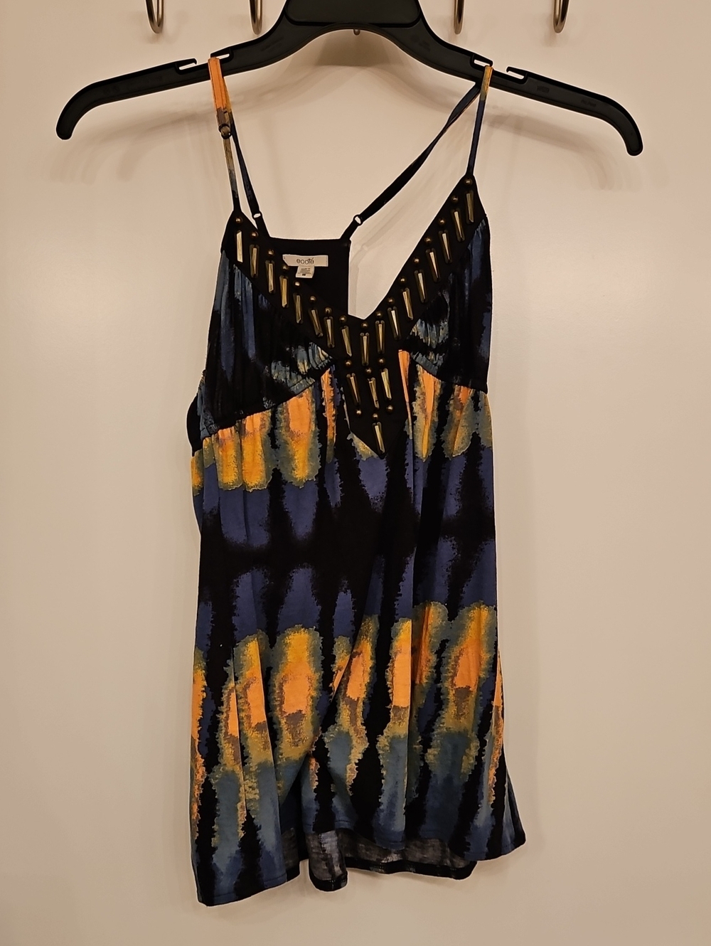 Ecote Urban Outfitters Beaded Tie Dye Strappy Tank Top Small Boho Festival